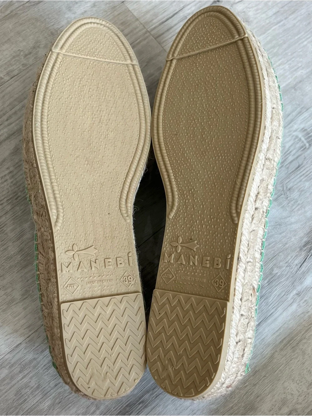 MANEBÍ Hamptons Suede Double Sole Espadrilles Shoe Pastel Mint EU 39 NIB Coastal